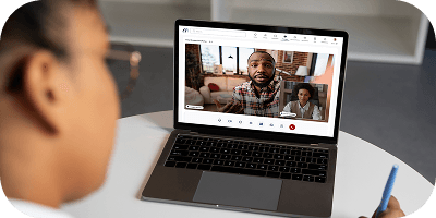 Mangerine consultation call on a laptop