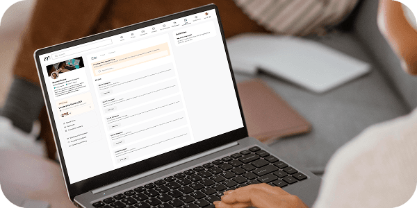 Mangerine dashboard on a laptop